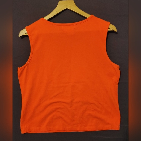 Bright Orange Sleeveless Tank Top. Size Large - Picture 3 of 3